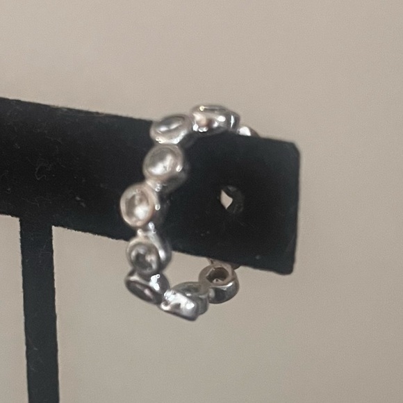 Elegant Cubic Zirconia 925 Sterling Silver Eternity Ring, 7" - Picture 2 of 3